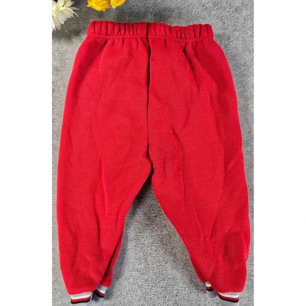 Vintage Sears 18-24m Medium Red Hooded Varsity Jacket Pants Set 80s Athleisure